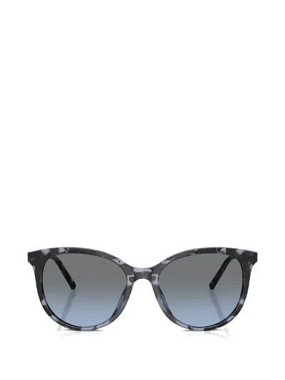 Dolce & Gabbana Tortoiseshell-effect Round-frame Sunglasses In Blue