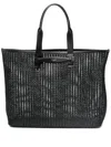 Dolce & Gabbana Leather Intreccio Shopper Bag In Black