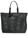 Dolce & Gabbana Leather Intreccio Shopper Bag In Black