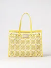 Dolce & Gabbana Yellow Majolica-print Canvas Large Tote Bag In 黄色