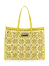 Dolce & Gabbana Yellow Majolica-print Canvas Large Tote Bag In Yellow