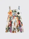 Dolce & Gabbana Flower-print Poplin Dress In Multi