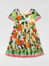 Dolce & Gabbana Multicolored Dress With Orange And Lemon Print In Multicolor