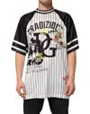 Dolce & Gabbana Tradizione Graffiti Print Oversized Men T-shirt In Black