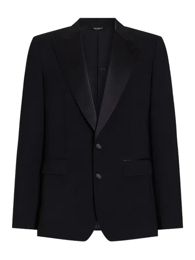 Dolce & Gabbana Single-breasted Two-piece Wool Tuxedo Suit In Black