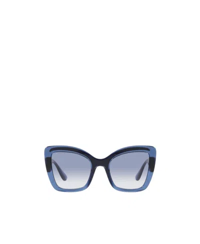 Dolce & Gabbana Transparent Butterfly-frame Sunglasses In Blue