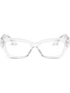 Dolce & Gabbana Transparent-design Rectangle-frame Glasses In Neutrals