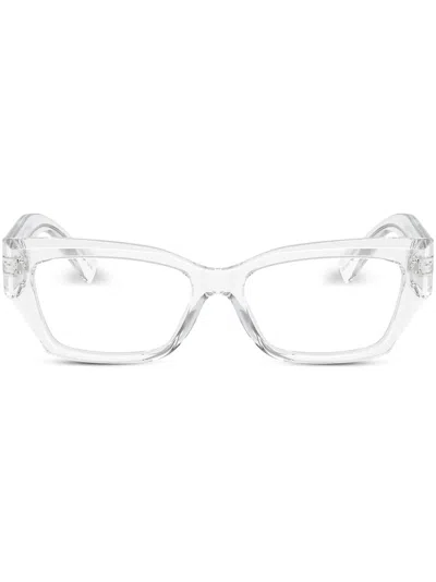 DOLCE & GABBANA TRANSPARENT-DESIGN RECTANGLE-FRAME GLASSES