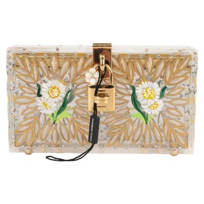 Pre-owned Dolce & Gabbana Transparent Lucite Purse In Sand