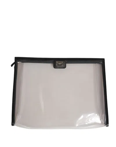 Dolce & Gabbana Transparent Pvc Clutch Pouch Purse Branded Logo Plaque Women's Bag