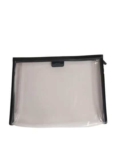 Dolce & Gabbana Transparent Pvc With Calf Leather Trim Clutch In Clear