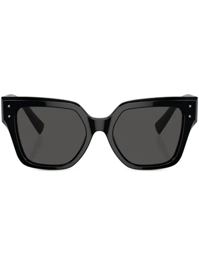 Dolce & Gabbana Transparent Square-frame Sunglasses In Black