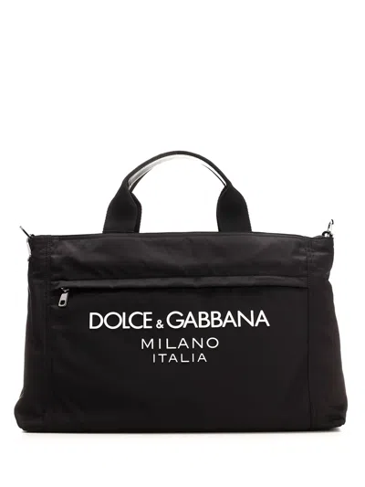 Dolce & Gabbana Travel Bag In Nero/nero