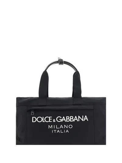 Dolce & Gabbana Travel Bag In Nero/nero