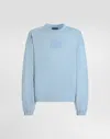 Dolce & Gabbana Dg Logo Patch Oversized Sweatshirt In Blue