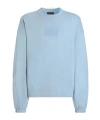 Dolce & Gabbana Dg Logo Patch Oversized Sweatshirt In Blue