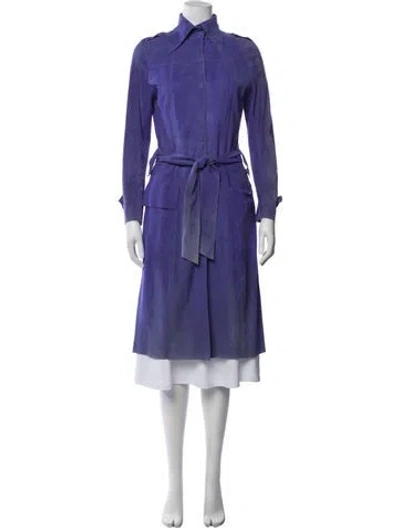 Pre-owned Dolce & Gabbana Trench Coat In Purple