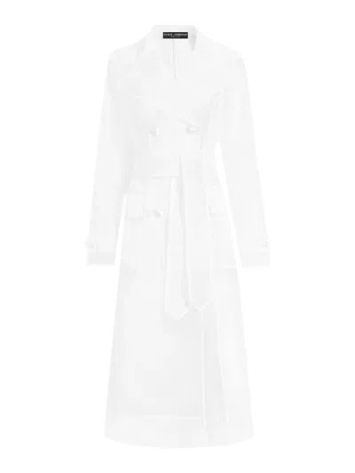 Dolce & Gabbana Trench Organza In White