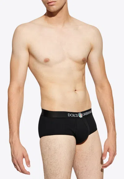 DOLCE & GABBANA TRI-COLOR EMBLEM STRETCH BRIEFS