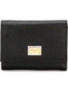 Dolce & Gabbana Black Leather Bifold Wallet With Logo Plate In Black