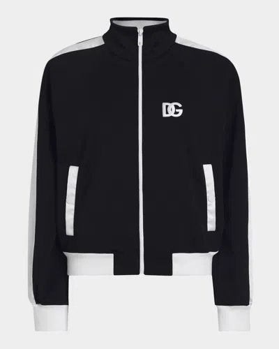 Dolce & Gabbana Triacetate Track Jacket In Black