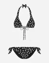 Dolce & Gabbana Black Polka Dot Bikini Set In Print