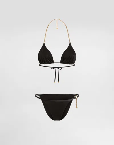 Dolce & Gabbana Triangle Bikini In Black