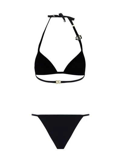 Dolce & Gabbana Triangle Bikini In Black