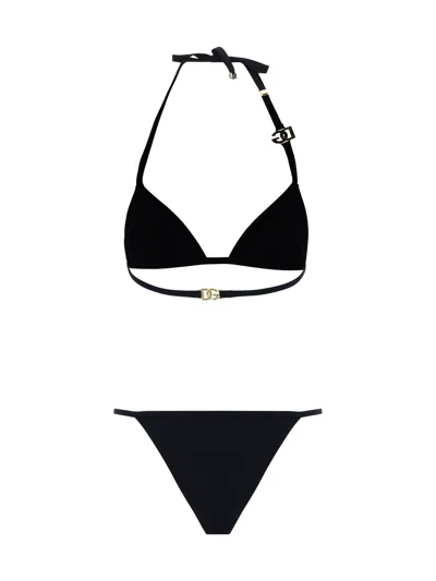 Dolce & Gabbana Klassischer Triangel-bikini In Black