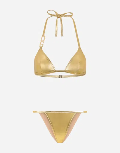 DOLCE & GABBANA TRIANGLE BIKINI WITH DG LOGO