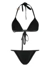 Dolce & Gabbana Logo-plaque Halterneck Bikini Set In Black