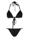 Dolce & Gabbana Logo-plaque Halterneck Bikini Set In Black