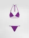Dolce & Gabbana Reversible Bikini Set In Purple