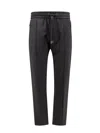 Dolce & Gabbana Virgin Wool Trouser With Drawstring In Black