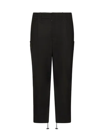 Dolce & Gabbana Cotton Cargo Trousers Drawstring In Black
