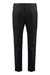 Dolce & Gabbana Slim Fit Cotton Trousers With Back Pockets In Black