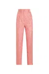 Dolce & Gabbana Tailored Quilted Floral Jacquard Pants In Pink