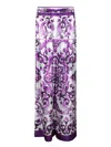 Dolce & Gabbana Majolica Print Silk Twill Pants In Multi
