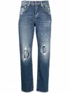 Dolce & Gabbana Ripped-detail Denim Jeans In S9001