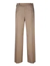Dolce & Gabbana Stretch Virgin Wool Pants With Side Martingale In Beige