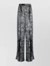 Dolce & Gabbana Silk Satin Pajama Pants With Fur Print In Black