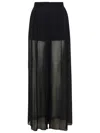 Dolce & Gabbana Loose Black Pants With Detachable Culottes In Stretch Silk Chiffon Woman In Black