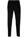Dolce & Gabbana Slim Fit Cotton Trousers With Back Pockets In Black