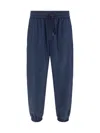 Dolce & Gabbana Ribbed Hems Jogger Style Monochrome Trousers In Blue