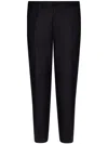 Dolce & Gabbana Navy Blue Wool Straight-leg Trousers In Black