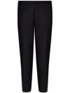 Dolce & Gabbana Navy Blue Wool Straight-leg Trousers In Black
