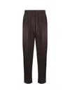 Dolce & Gabbana Silk Trousers With Side Stripe Detail In Brown