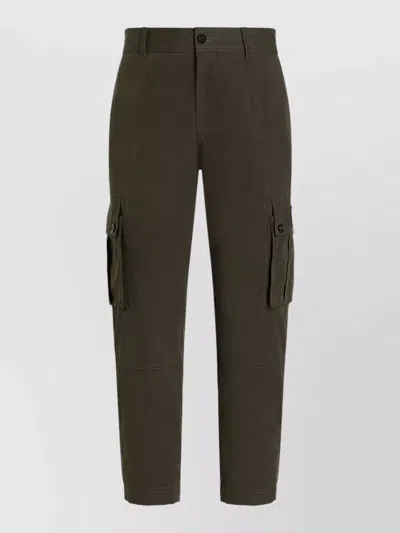 Dolce & Gabbana Trousers Cargo Pockets Button Detailing Belt Loops In Brown