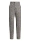 Dolce & Gabbana Wool Tailored Trousers Featuring Textured Fabric In Gray