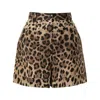 Dolce & Gabbana High Waist Leopard Stretch Drill Shorts In Animal Print